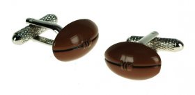 Cufflinks - Rugby Ball Brown